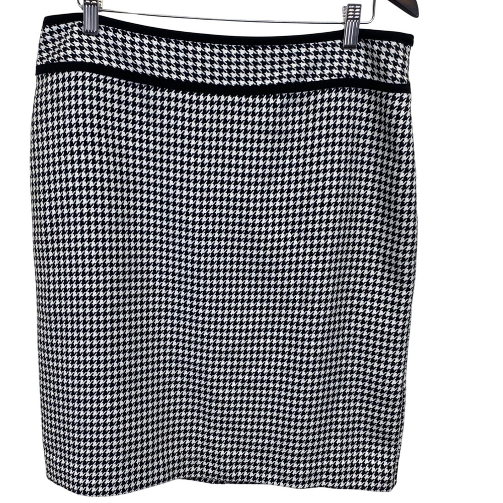 Covington Essentials Women's Black White Houndstooth‎ Pencil Skirt Size 16